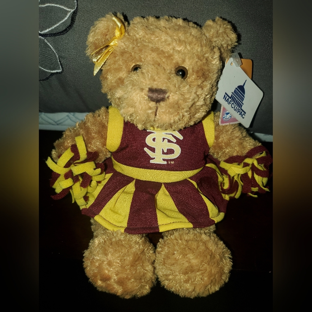 Plushland Collegiate Licensed FSU Cheerleader Bear 🎵 (plays war chant song!)